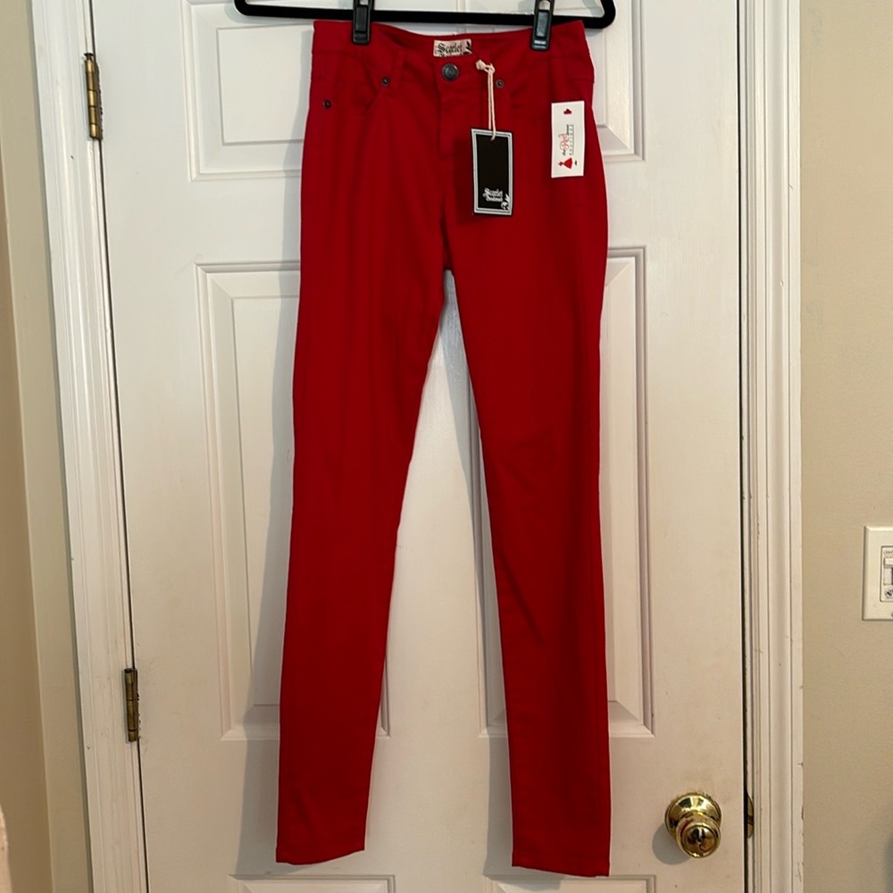 Scarlet Boulevard Red Jeans Pants Jeggings- size 25 - NWT